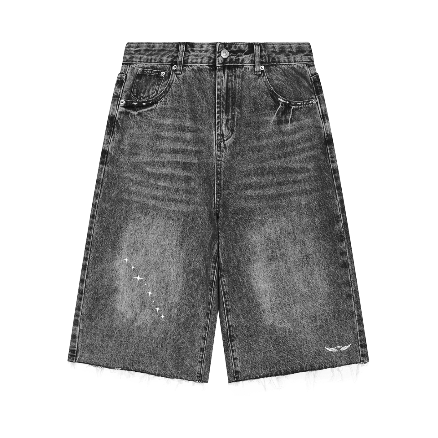 ANGELIC Mens Wide Leg Denim Shorts