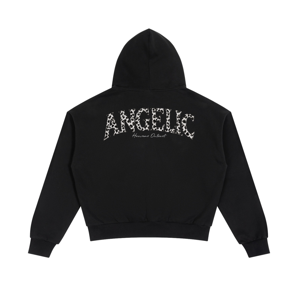 ANGELIC Snow Leopard Fur Hood Zip up
