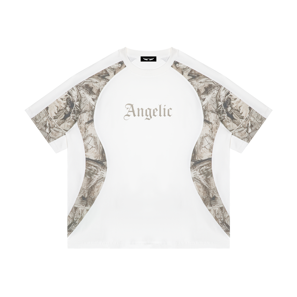 ANGELIC Half Camo White Tee