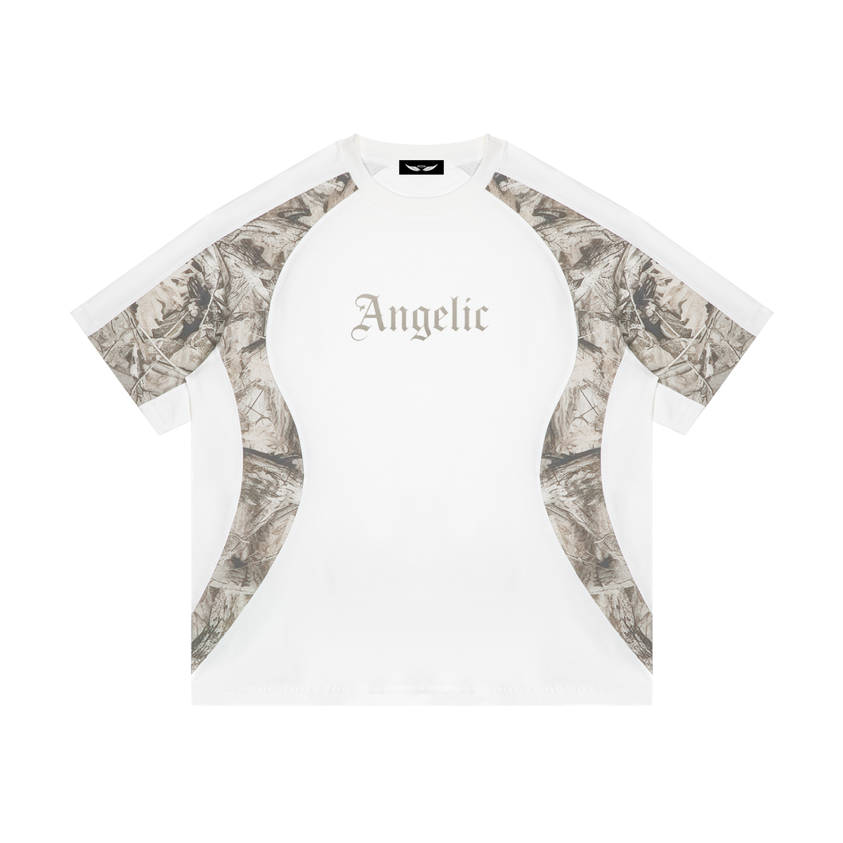 ANGELIC Half Camo White Tee