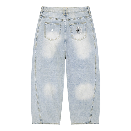ANGELIC Mens Vintage Washed Logo made Halo Jeans