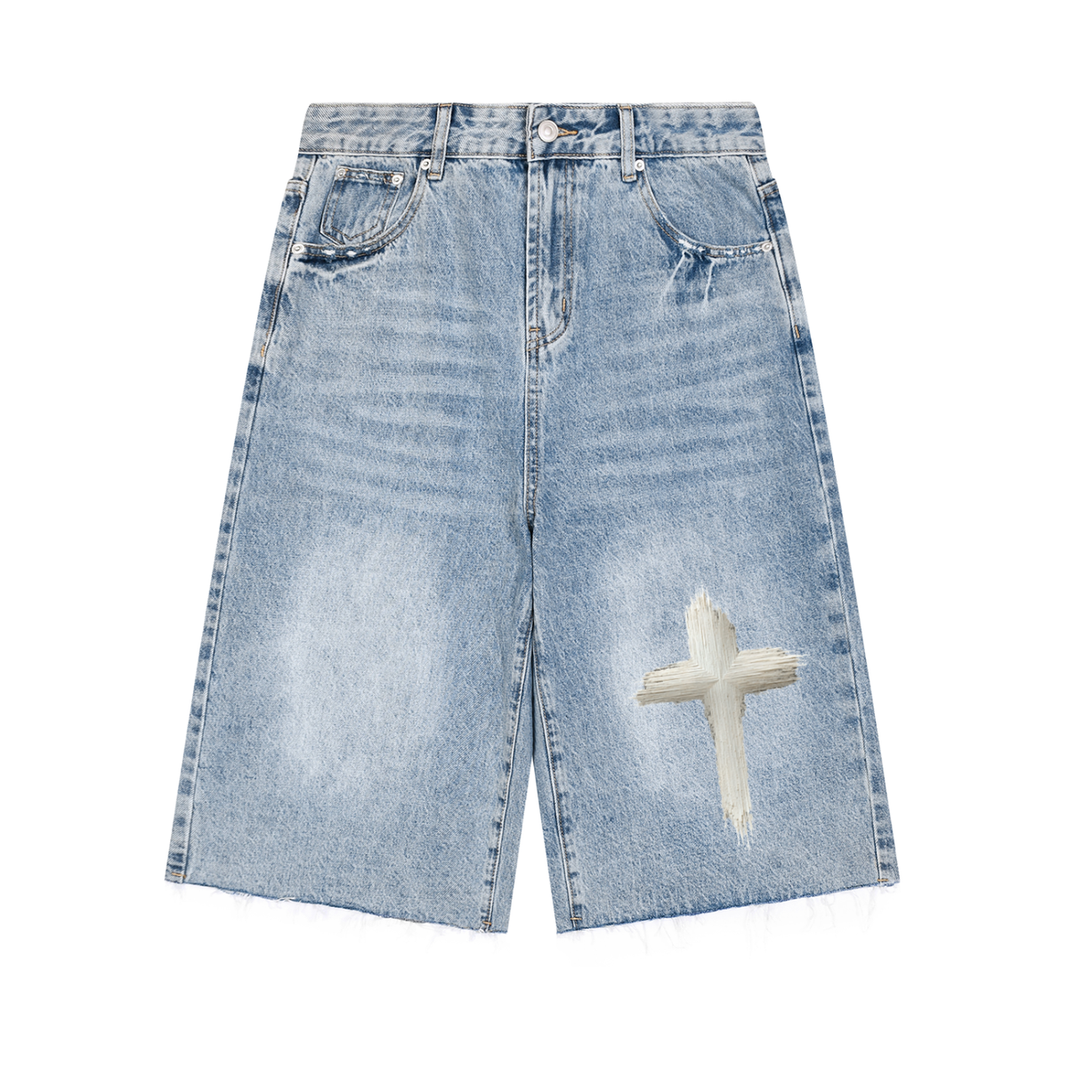 Men's Vintage Washed Baggy Graphic Cross Jorts