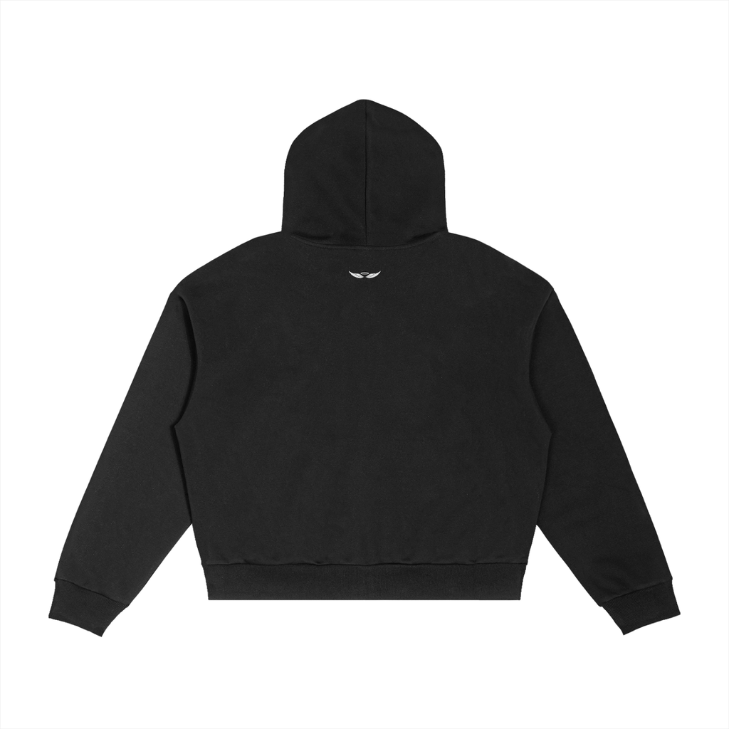 ANGELIC Contrast Plaid Premium Zip Hoodie