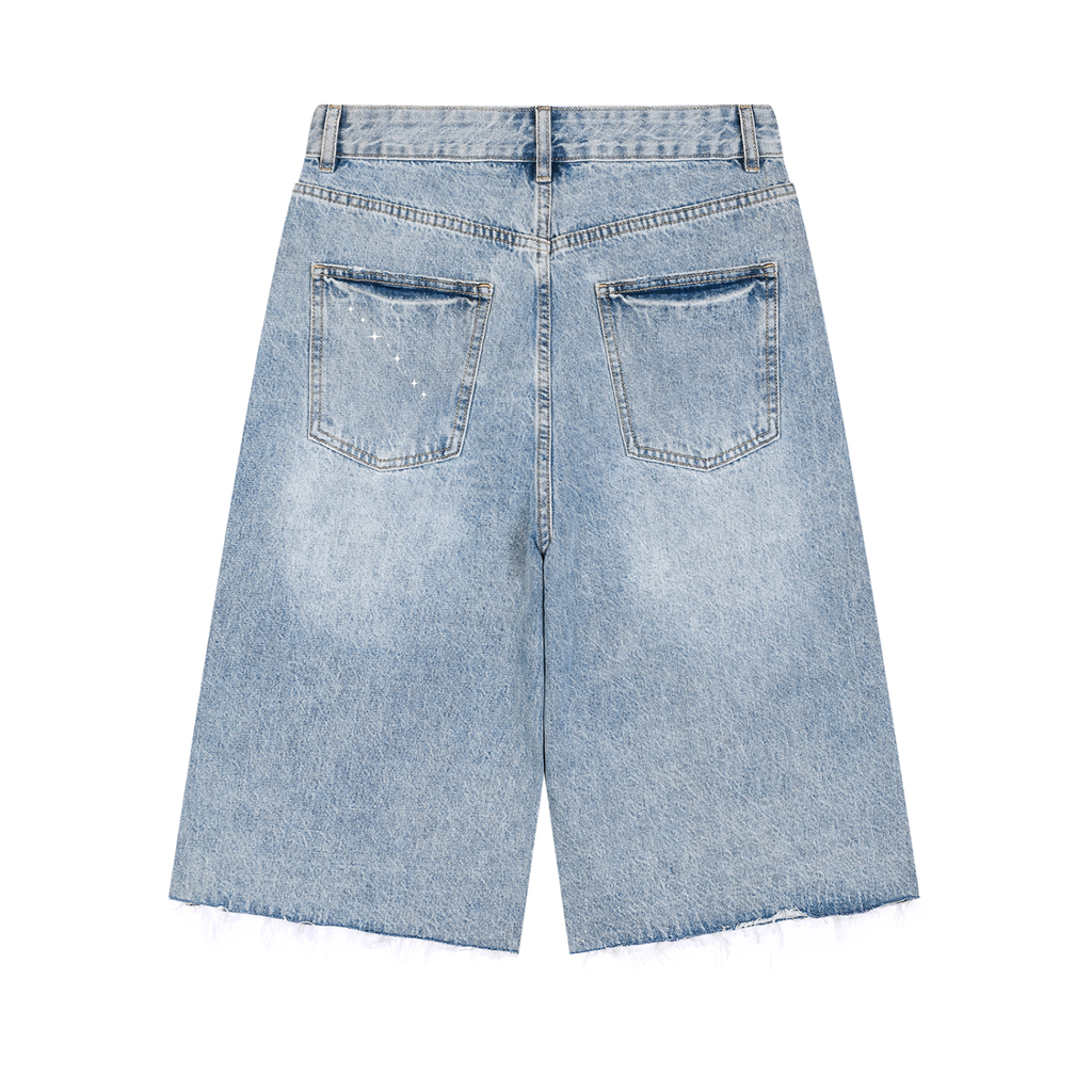 ANGELIC Mens Wide Leg Denim Shorts