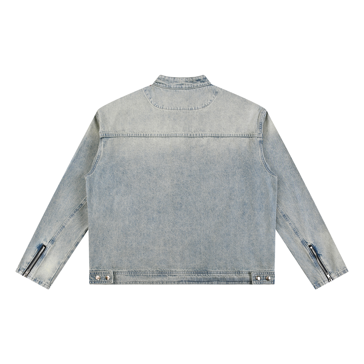 ANGELIC Washed Zip Up Denim Jacket