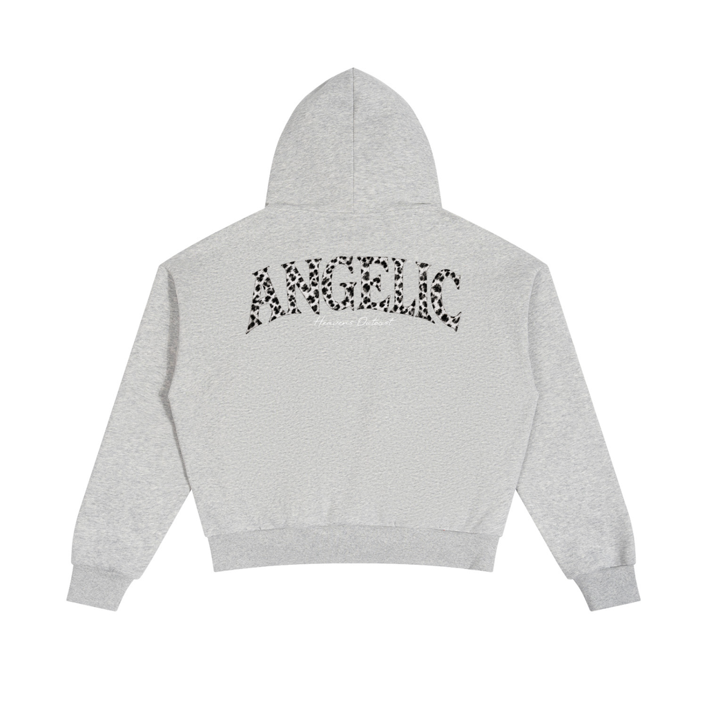 ANGELIC Snow Leopard Fur Hood Zip up