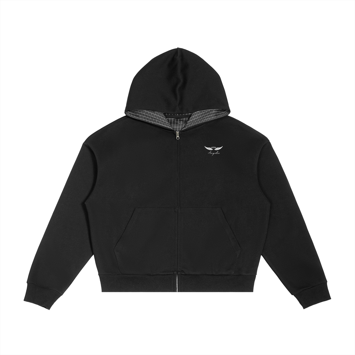 ANGELIC Original Plaid Hoodie Zip-up