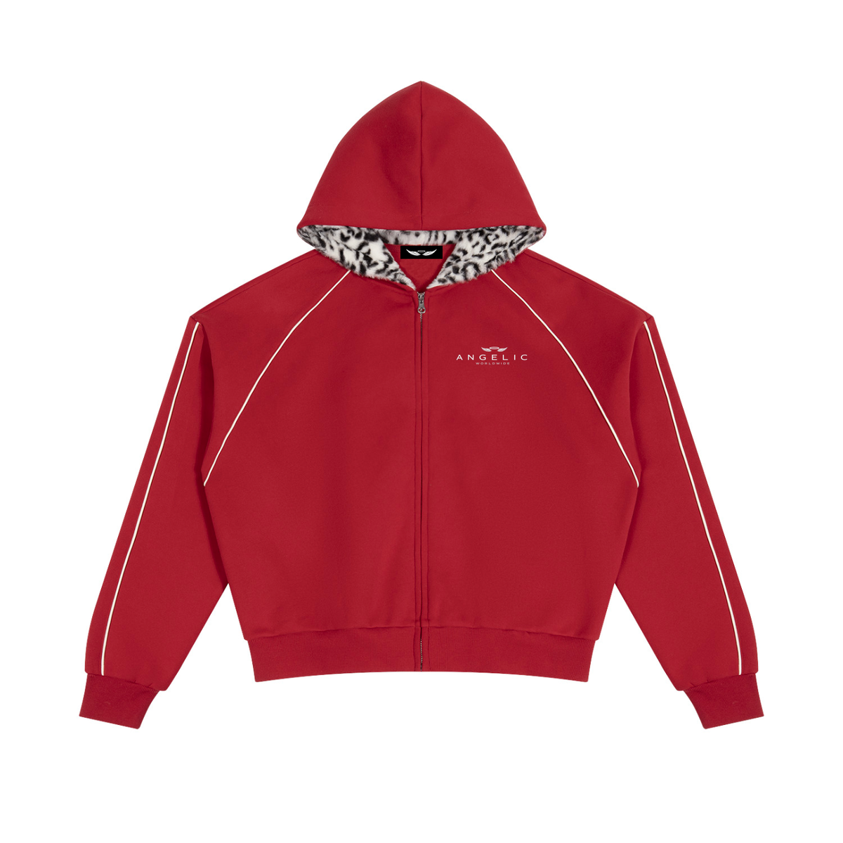 ANGELIC Snow Leopard Fur Hood Zip up