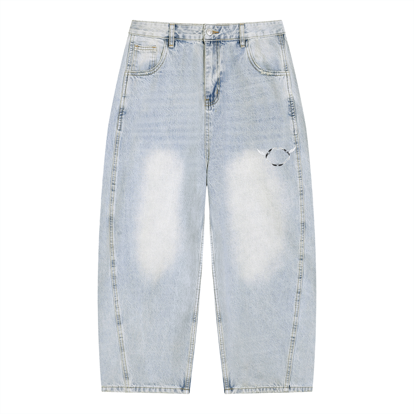 ANGELIC Mens Vintage Washed Logo made Halo Jeans