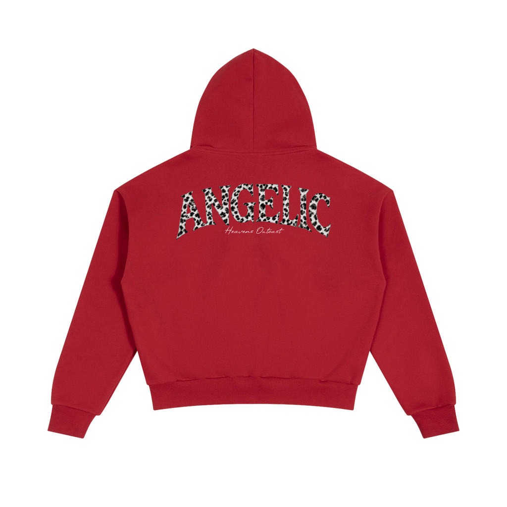 ANGELIC Snow Leopard Fur Hood Zip up